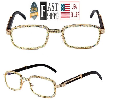 Gafas Hip Hop Quavo Migos DIAMANTE Raperos Marco Cuadrado Dorado Lente Transparente Tonos - Imagen 28 de 41