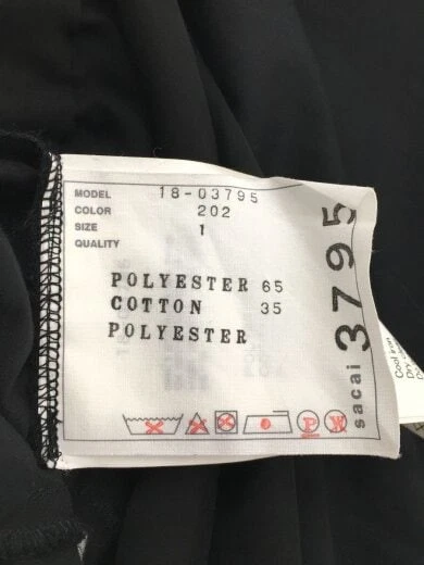 sacai 18SS Ruffle Abito senza maniche 1 Poliestere BLK Colore tinta unita 18 03795
