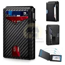 Slim Wallet with Money Clip  ID Window, RFID Blocking Smart Pop Up Card Wallet