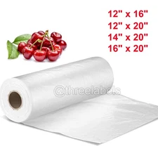 350/Bag 12x20 12x16 16x20 Plastic Produce Clear Bags On Roll Kitchen Fruits Vege
