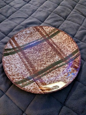 Blue Ridge Southern Pottery Plaid Bread Plate  6.25'' New Replacement 