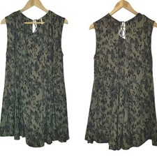 Free People Fake Love Green Black Sleeveless Mini Dress Style OB618371 Medium