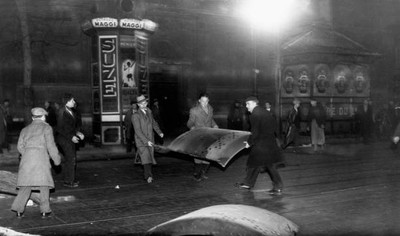 Demonstrators Tore Down Urinal Build Barricade This Event Unparlia- Old Photo 1