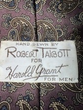Vintage Robert Talbott 100 Silk Hand Sewn Tie Made In Italy Mauve Gold Paisley