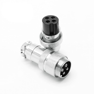 2 Sets Aviation Connector 4P 10A GX204 Waterproof Metal Male Female Panel