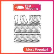Small Carabiner Clip Hooks, 50pcs 2.75 inch Carabiners Heavy Duty, 304 Stainless