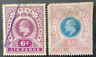 Natal South Africa 1902 09 2 x stamps both used