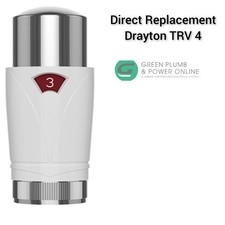 TRV Radiator Head White & Chrome Direct Replacement For Drayton TRV4