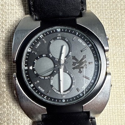 Zoo York Analog Digital Quartz Watch Men Black Alarm Chrono Leather Needs Batter