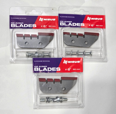 LOT OF 3  NISUS 150R 6'' (150mm)   Clockwise Rotation - ICE AUGER BLADE SETS