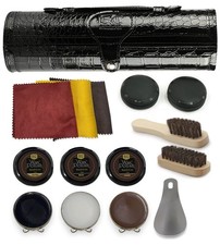 12PC Shoe Polish Care Kit, Leather Shoe Shine Kit with Brown Wax, Shoe Brus...