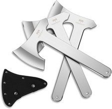 Throwing Axe Set, 3 Pack 10.2" Throwing Axes and Tomahawks Full Tang Stainless S