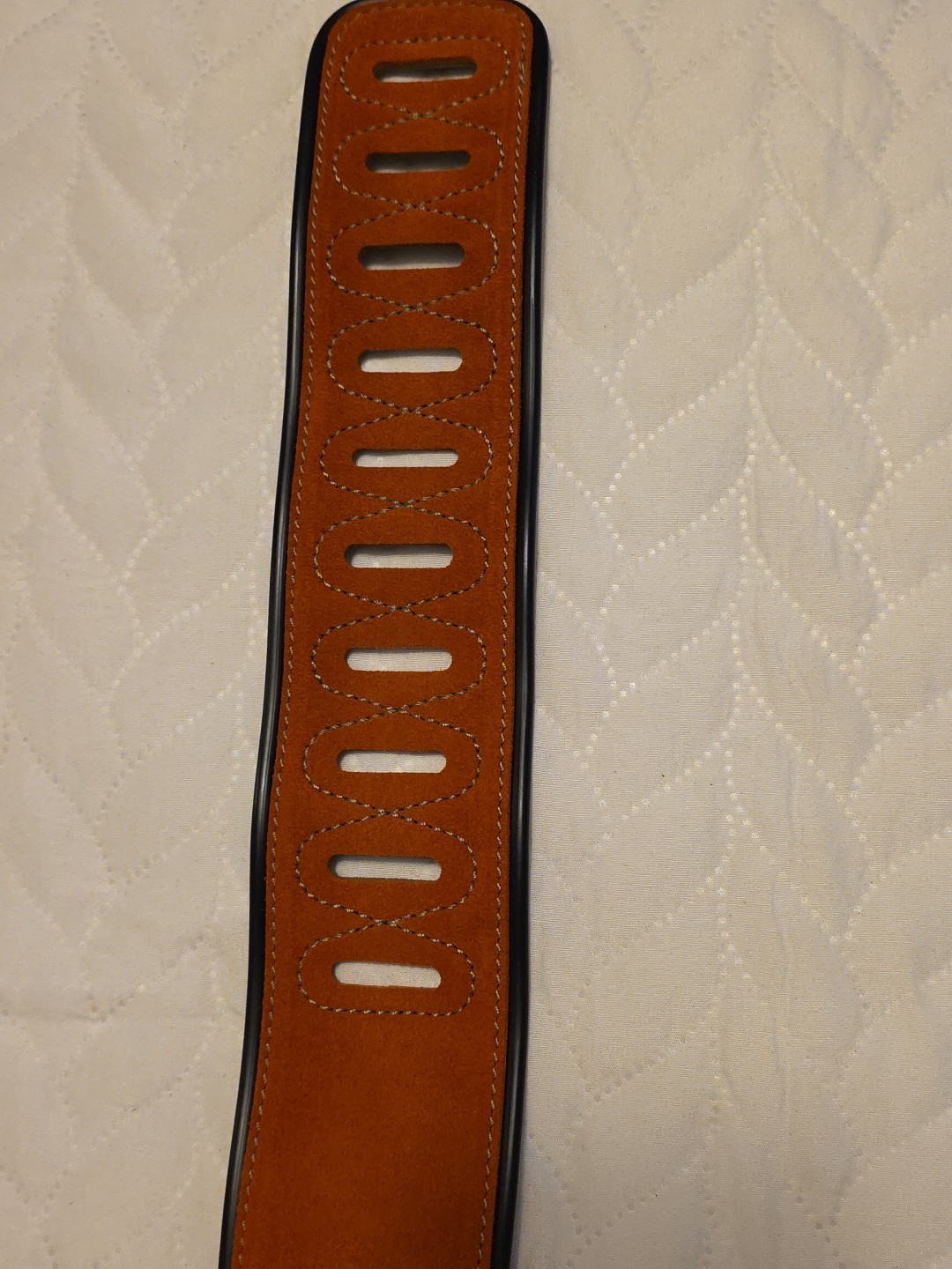 Melede Suede Leather Guitar Strap Orange Treble Clef New 