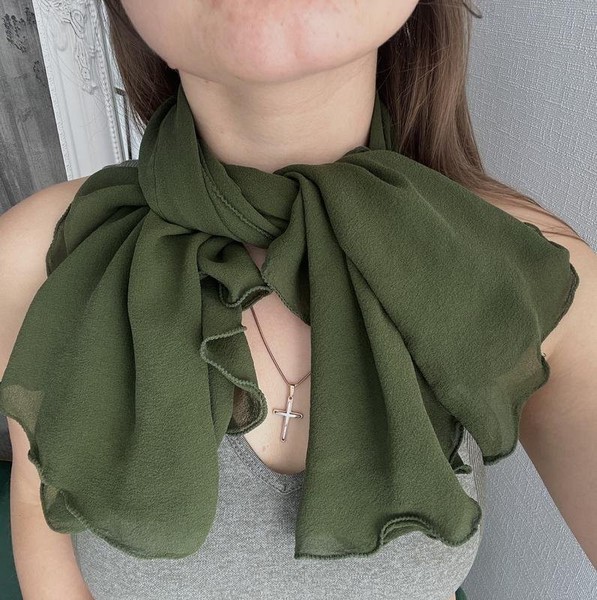 Women Giorgio Armani Scarf Khaki Silk One size