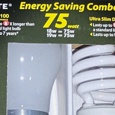 18W CFL Spiral Bulb A19 E26 Screw Base Soft White 2700-3000K 75W Eq