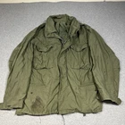 Vintage M65 Field Jacket Size Medium (?) Green With Hood Vietnam Military Read