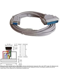 Cable Serial RS-232 DB9 9-Pin Female DB25 25-Pin Male RS232 15FT AT Modem