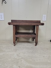 Vintage Homemade Children's Wooden Tea Cart