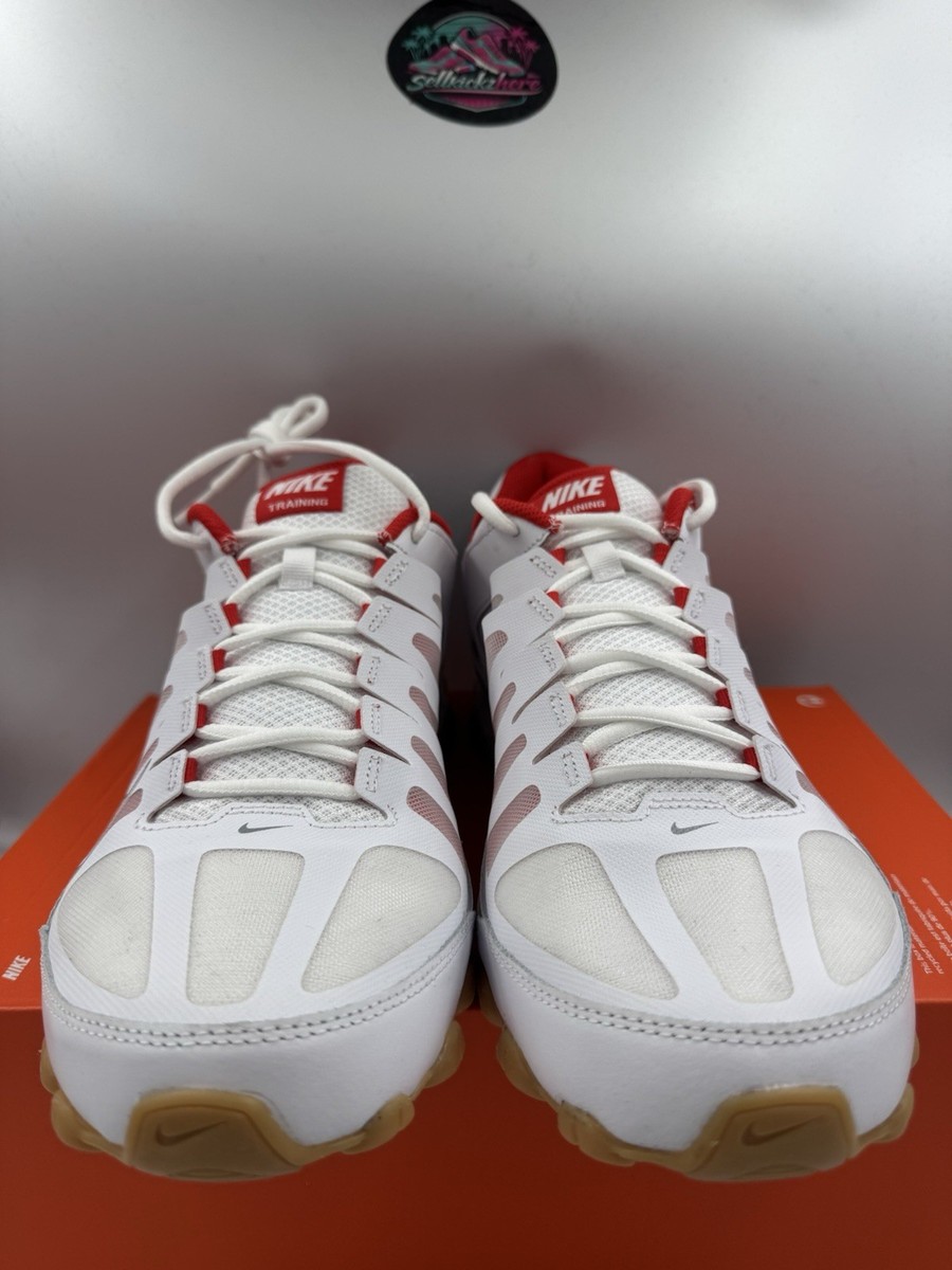 Nike Reax 8 TR Mesh White Wolf Grey Chile Red 621716-103 Size 13
