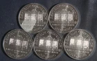 FIVE (5)  1 OZ .999 SILVER  PHILHARMONIC COINS (2023)  LOT 151141