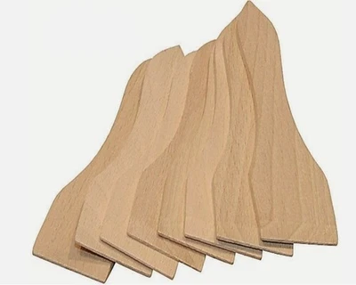 TIMTINA 16 Stück Vorratspackung Raclette Schieber Wender Schaber aus Buche/roh 13cm