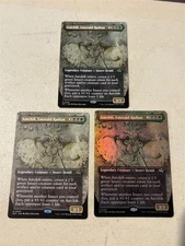 3 x mtg borderless Aatchik Emerald Radian, 1 is foil, Aetherdrift, unplayed