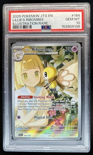 2025 Pokemon Journey Together Lillie's Ribombee #164/159 PSA 10 GEM MINT