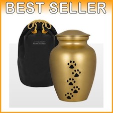 Stylish Gold Pet Cremation Urn, 17 lbs Capacity