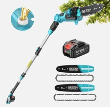 Cordless Pole Chain Saw 10 Inch & 8 Inch Electric Pole Saw Pruning Shear Cutting