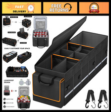 Large Car Trunk Organizer With Lid Leakproof Cooler Bag 6 Dividers Collapsib Large Car Trunk Organizer With Lid Leakproof Cooler Bag 6 Dividers Collapsib