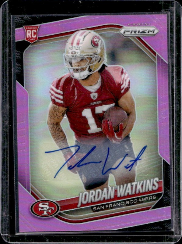 2025 Panini Prizm Jordan Watkins Auto Autograph RC Pink #389 49ers Rookie