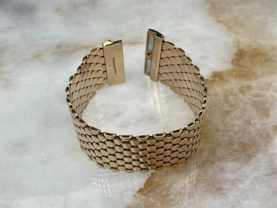 Brazalete de eslabones acolchado pulido bronce Italia con cierre magnético ITALIA QV Foto 4 de 4