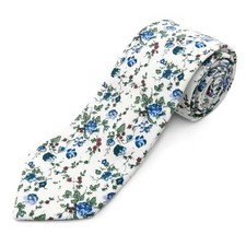 Cotton Floral Ties for Men 2.76" Men's Skinny Tie Linen Flower Alpine Meadow