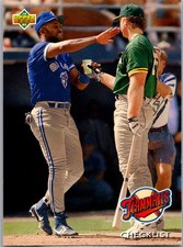 1993 Upper Deck Baseball Joe Carter Blue Jays Teammates Checklist McGwire #41
