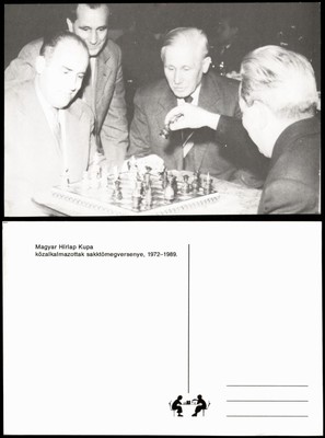 Schach (Chess) Motivkarte Schachspieler Magyar Hírlap Kupa 1989