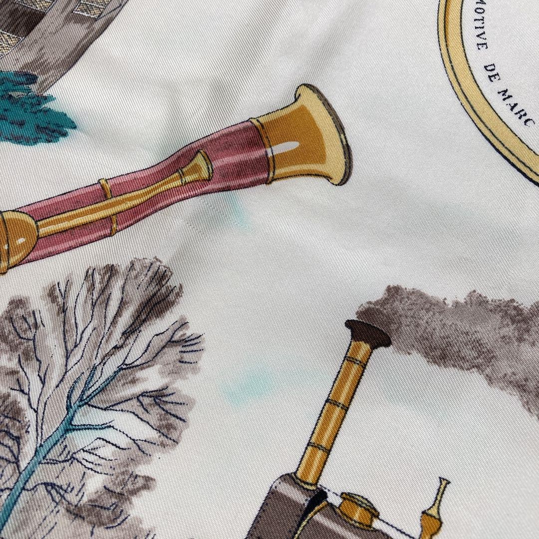 Hermes Carre 90 Merveilles De La Vapeur Silk Scarf Used