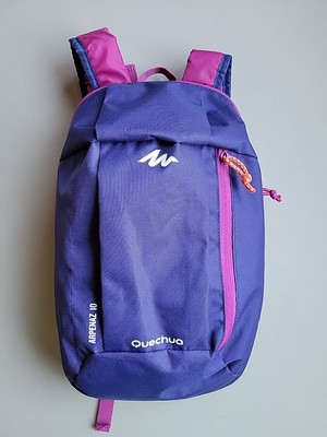 Decathlon Quechua Arpenaz 10L Blue Purple Rucksack Camping Hiking Backpack Bag