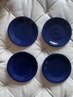 4 FIESTA Cobalt Blue SALAD  PLATES HOMER LAUGHLIN FIESTAWARE 7 1/4"