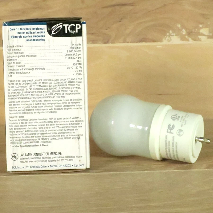 TCP 33114A19 A19 CFL GU24 Base Lamp 60 Watt Equivalent 2700K - Image 4 of 4