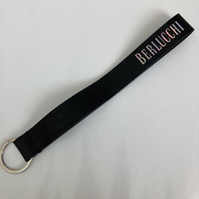 Berlucchi Spumante / Brut / 100% Genuine Leather Long Black Key /Bag Chain