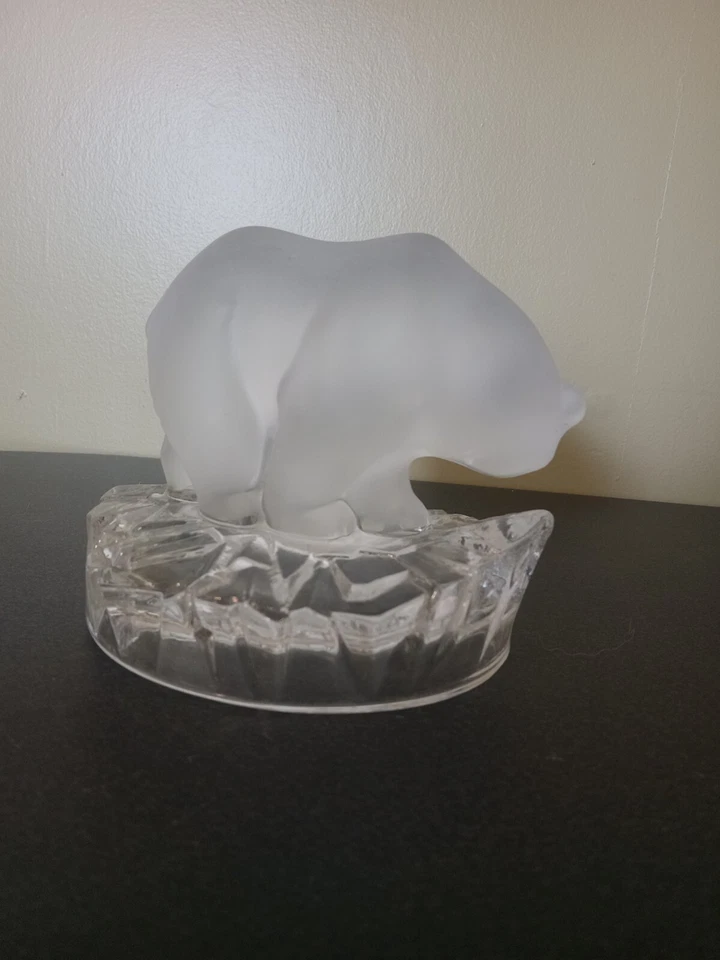 Estatuilla de cristal vintage - Oso polar esmerilado con cachorro de Nachtmann Foto 3 de 3