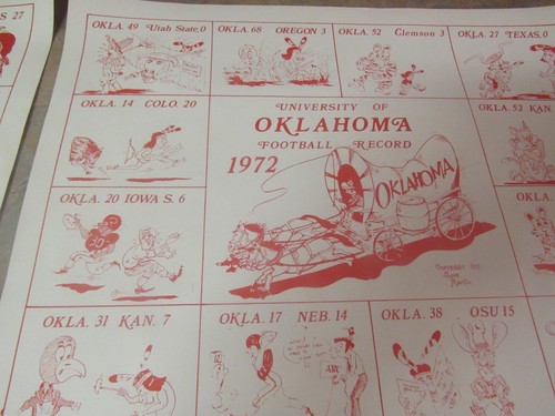 1971-1974 OKLAHOMA SOONERS FOOTBALL SPEC MARTIN CARTOON ART PRINT LOT OF 3 - Picture 7 of 14