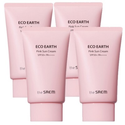 THE SAEM Eco Earth Pink Sun Cream SPF50+ PA++++, 50g (1.76oz) x 4pcs Sun Cream S