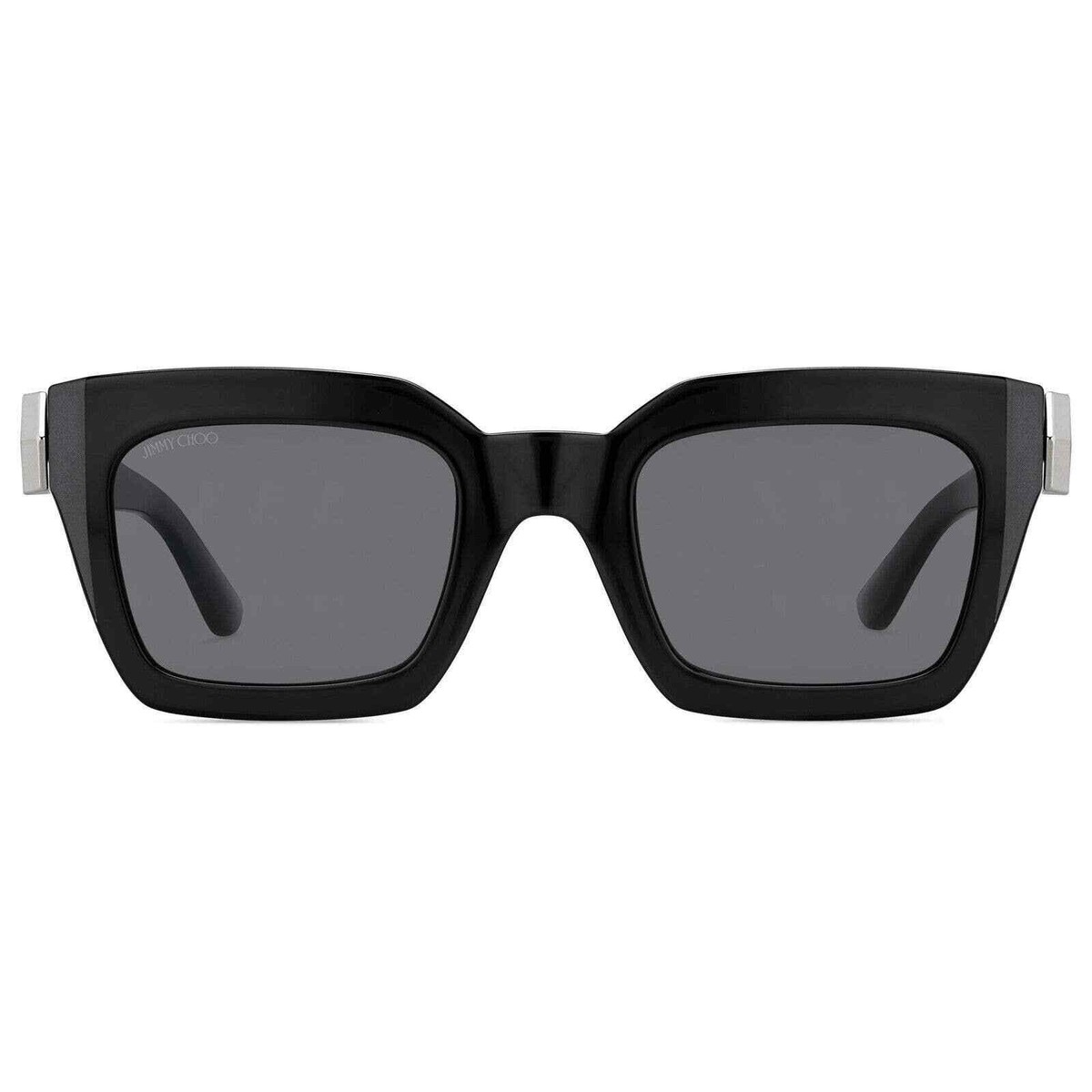JIMMY CHOO MAIKA/S 807/IR Sunglasses Black Silver Frame Dark Gray