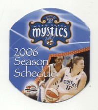Washington Mystics WNBA Basketball 2006 Pocket Schedule