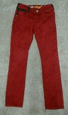 'LA VIDA ES CHULA' Jeans Girls Denim Skinny Red Print Sz 7-8 Very Nice Play