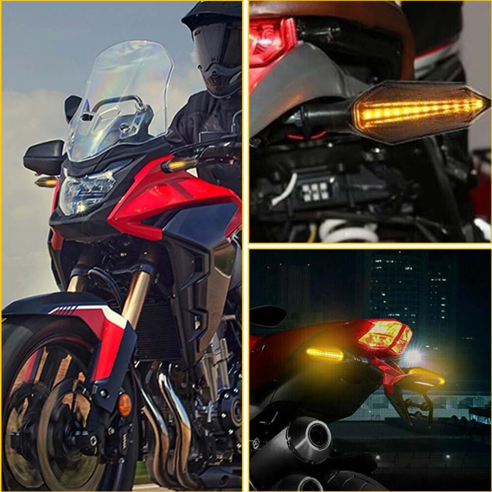LED Motocicleta Giro Ámbar Señales Luz de Conducción Freno Universal Lámpara Lente Humo Foto 2 de 4