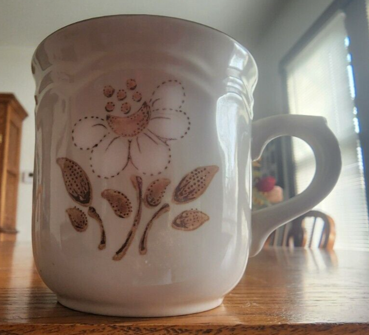 Mayblossom Cups Cumberland Hearthside Stoneware Brown Ivory White