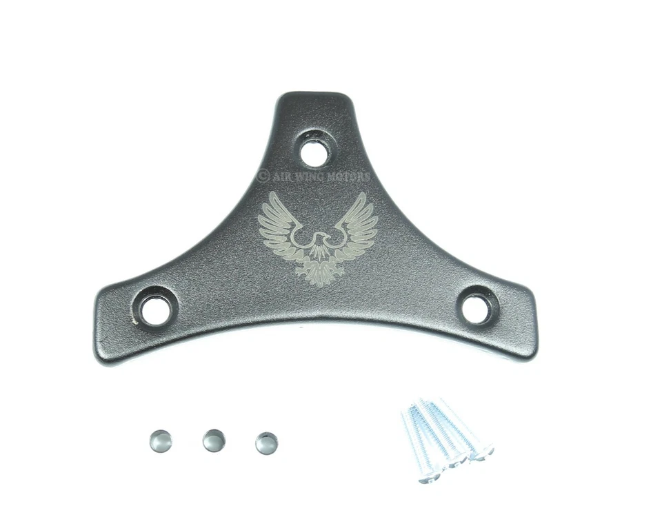 Sissy Bar Backrest Black Mount Kit Bracket Plate Engraved Eagle for HD Harley - Image 2 of 4