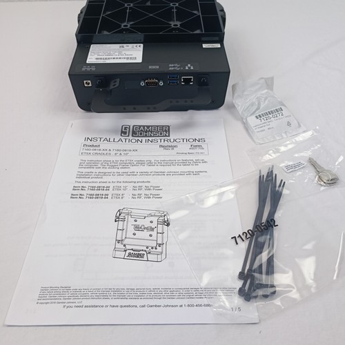 7160-0860-00 Gamber-Johnson Accueil HDMI 10Mb Lan pour Zebra ET50 Neuf Emballage - Photo 3/3